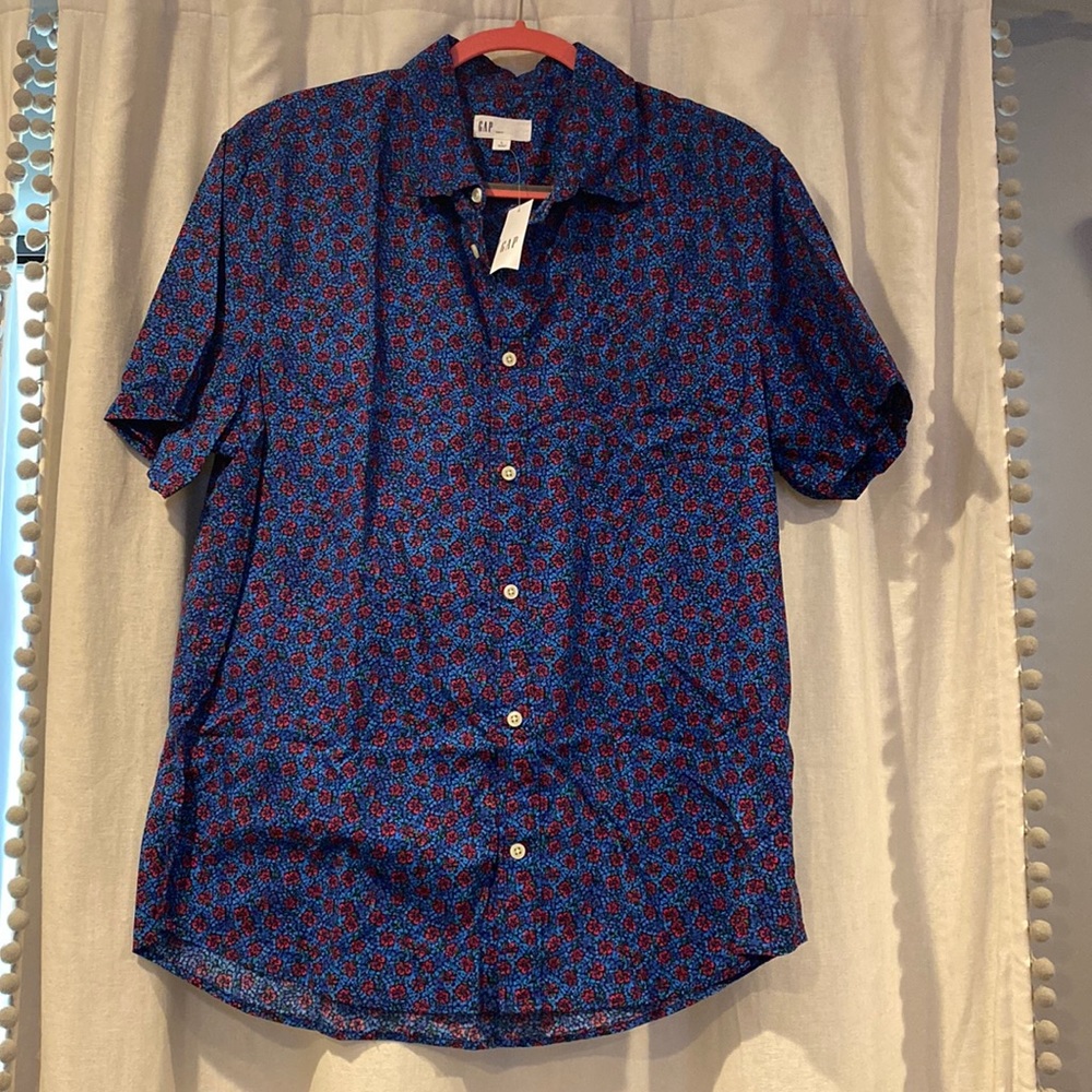 Floral print button down